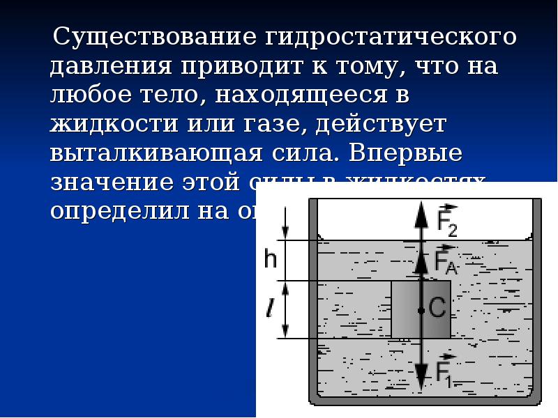 Гидростатическое давление презентация