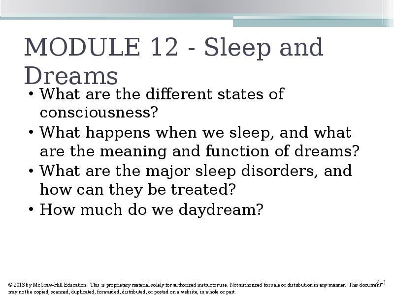 Module 12 - Sleep and dreams