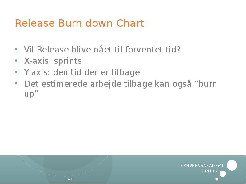 Release Burn down Chart Vil Release blive nået til forventet tid?