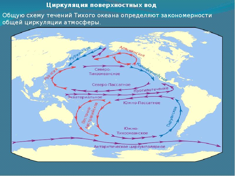 Найдите на карте на рисунке 40 течения перуанское бенгельское канарское калифорнийское бразильское