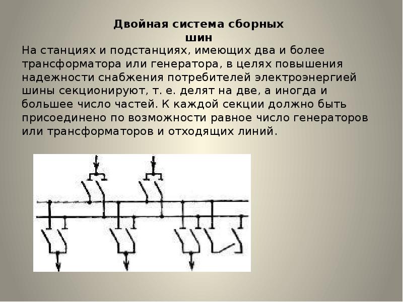 Сборная шина на схеме