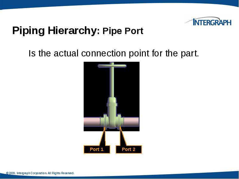 Piping Hierarchy: Pipe Port
Is the actual connection point for the Piping Hierarchy: Pipe Port
Is the actual connection point for the