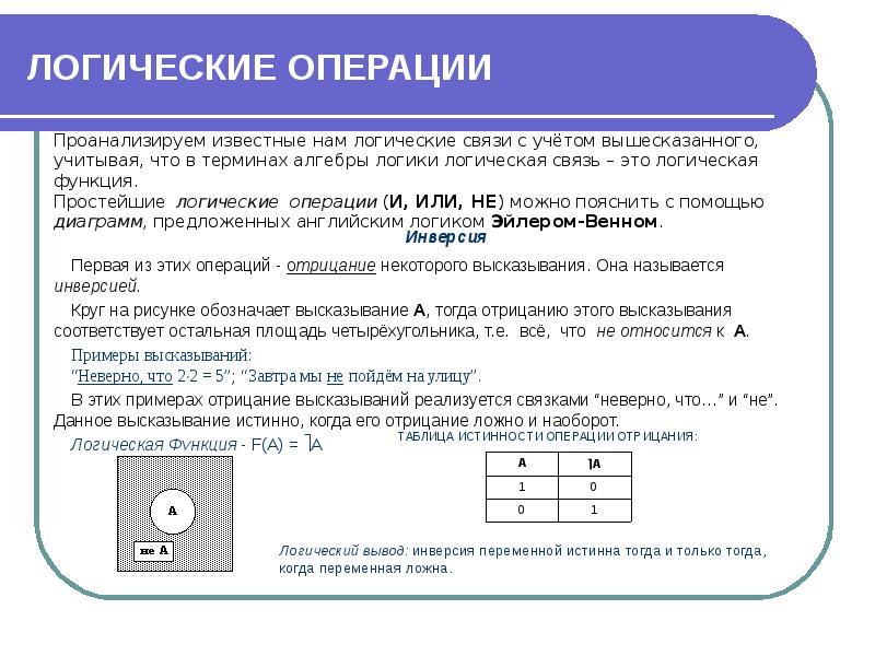 Логические операции вывод. Название логической операции логическая связка инверсия. Логические функции и операции термин. Операции над булевыми функциями. Отметьте известные вам логические операции отрицание.