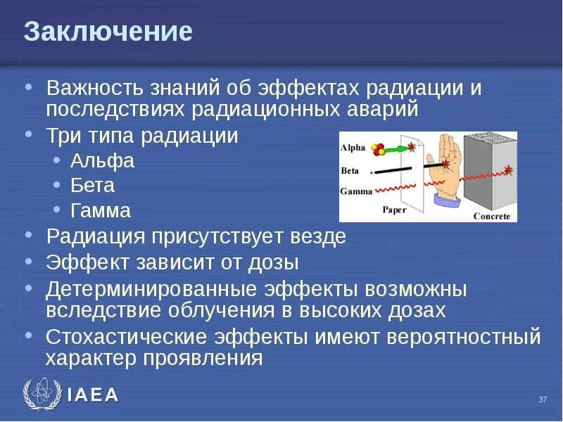 Последствия гамма облучения