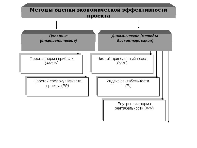 Виды эффективности инвестиционного проекта разделяются на