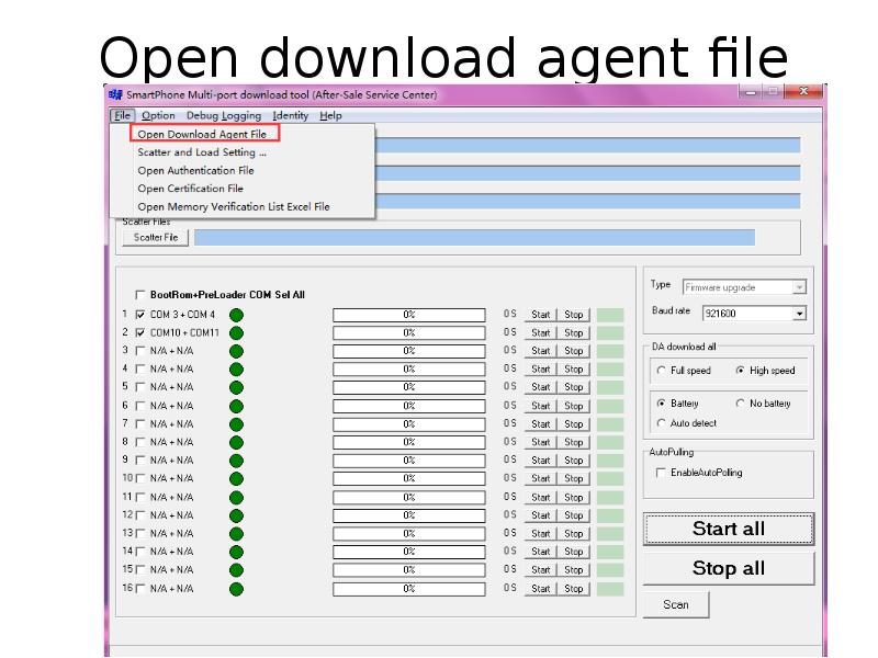 Open download agent file