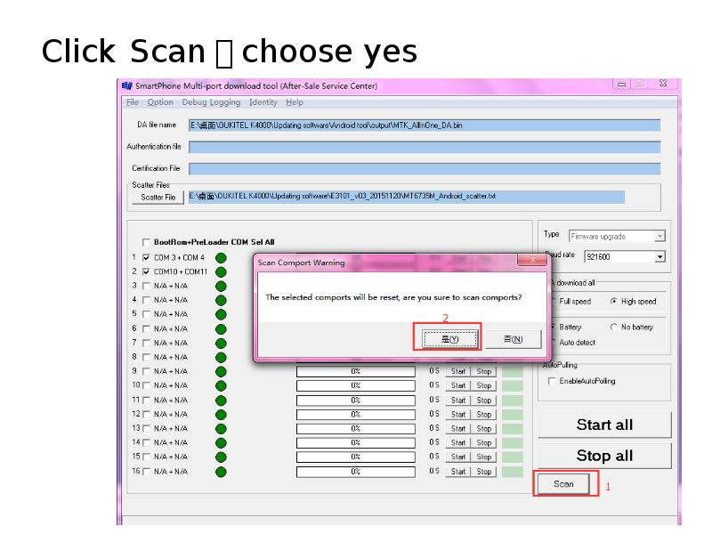 Click Scan，choose yes