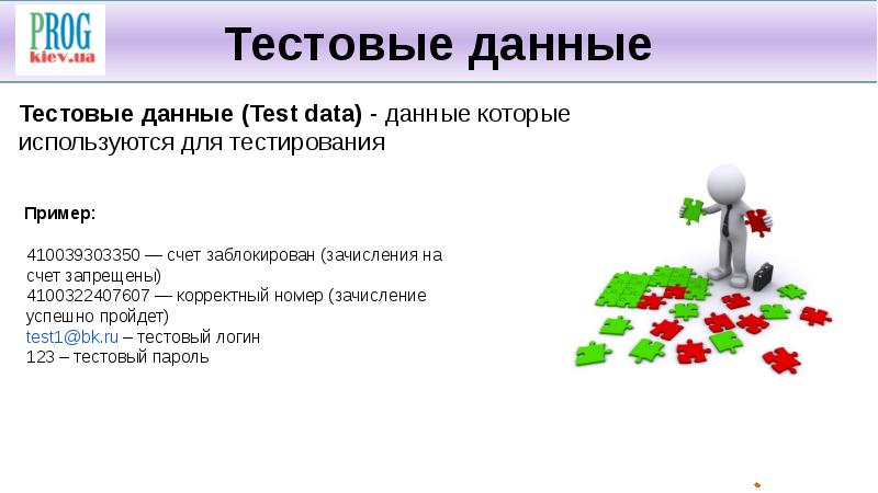 Тесты в презентациях примеры