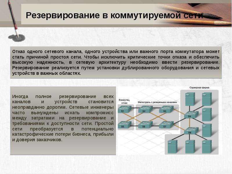 Простой сети. Резервирование сети Ethernet. Введение в коммутируемые сети. Роль коммутируемых сетей. Коммутируемая сеть с резервными каналами.