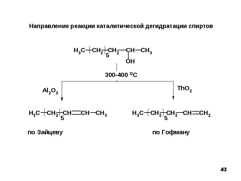 Простая дегидратация. Дегидратация спиртов катализаторы. Реакция Гофмана. Каталитическая дегидратация.