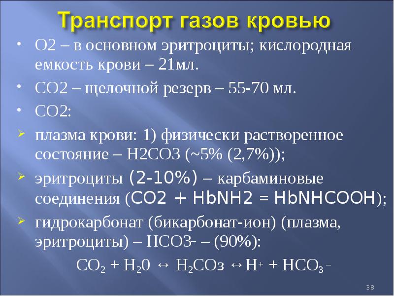 Соединение co2. Транспорт газов о2 и со2 кровью. Транспорт со2 кровью физиология. Щелочной резерв крови. Кислородная емкость крови физиология.