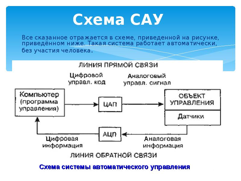 Функциональная схема сау характеризует