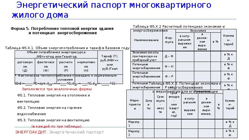 Образец энергопаспорта предприятия