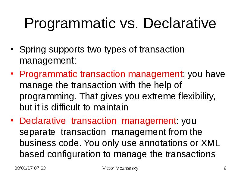 Transactions management. Transaction management.