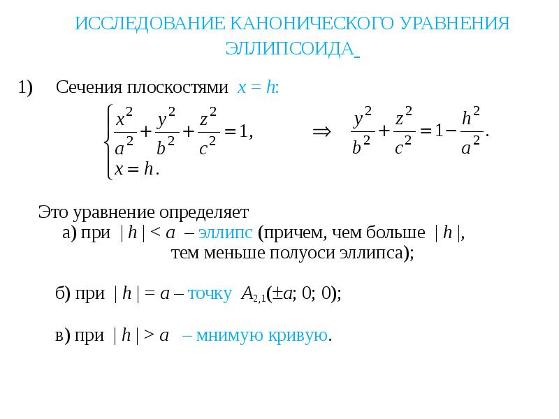 Вывод канонического уравнения эллипса