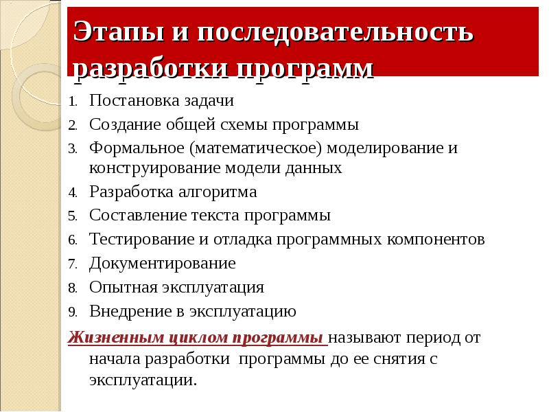 План разработки программ. Последовательность этапов написания программы. Этапы создания программы для решения конкретной задачи. Основные шаги при создании программы. Этапы создания компьютерной программы.