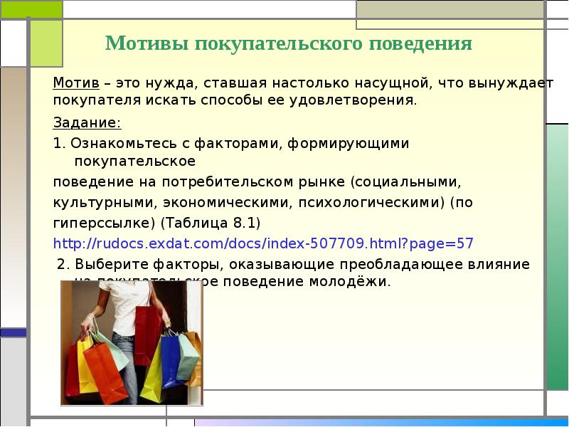 Рациональное поведение потребителя презентация