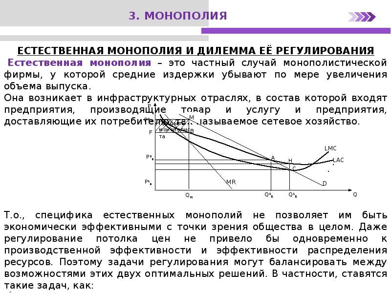 Регулирование естественных монополий в россии презентация