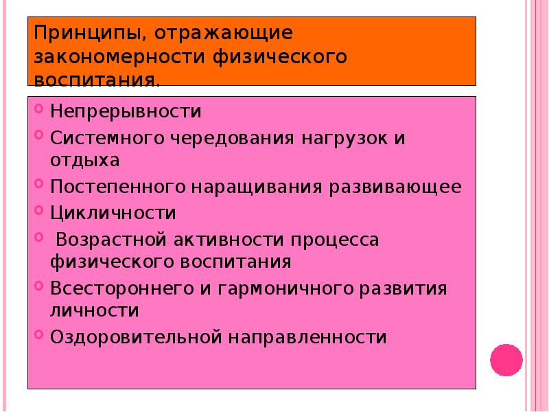 Принцип системного чередования нагрузок и отдыха