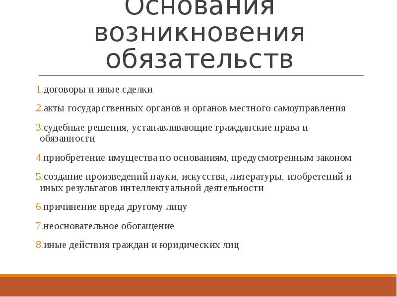 Обязательственное право в гражданском праве презентация