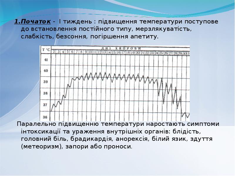 1.Початок - І тиждень : підвищення температури поступове до встановлення постійного 1.Початок - І тиждень : підвищення температури поступове до встановлення постійного