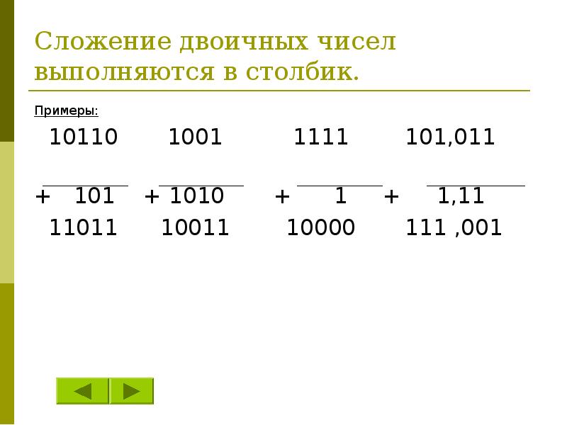 Презентация перевод чисел и двоичная арифметика 8 класс