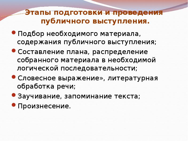 План подготовки к выступлению публичному