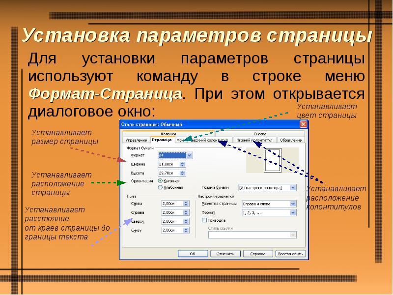 Какие параметры устанавливают. Установка параметров страницы. Какустоновить параметры страницы. Установить параметры страницы. Установка параметров страницы документа).