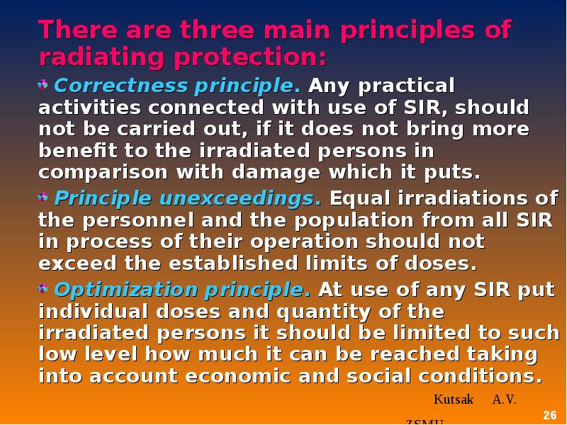 Main principle. Main principles.