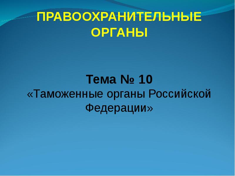 Реферат: Таможенные органы России