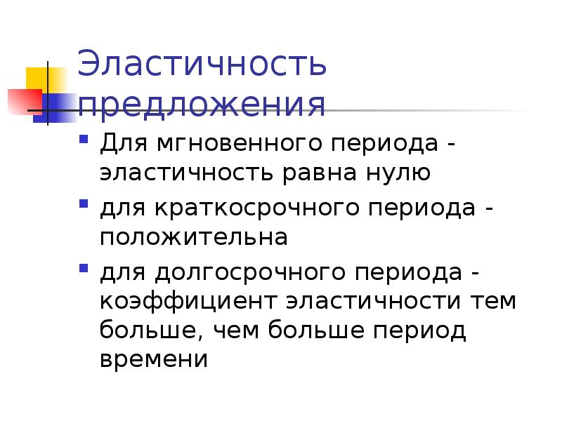 Умение предложение. Предложение товара в мгновенном периоде.