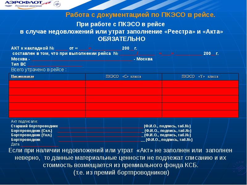 заполнить утрату