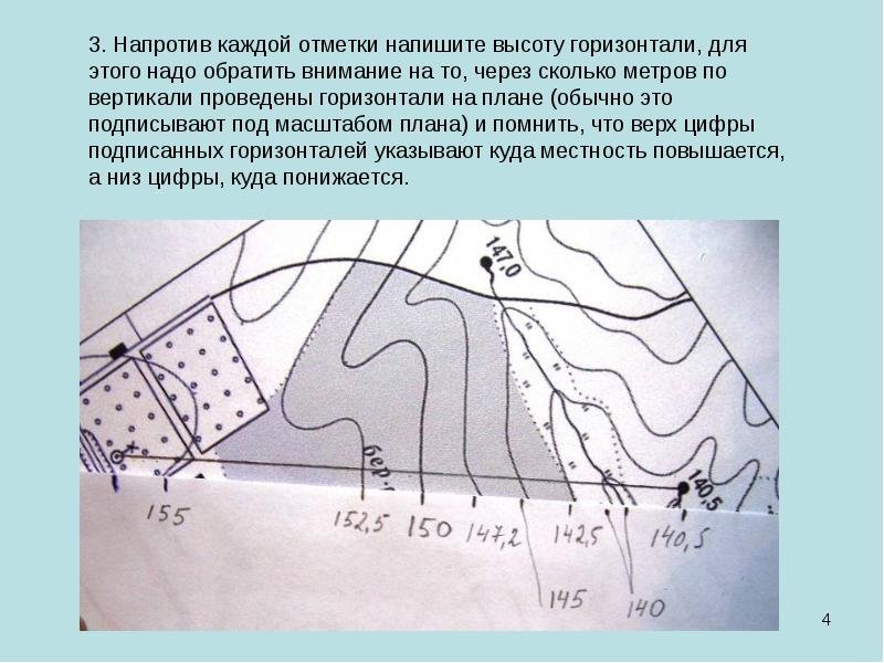 Горизонтали на плане местности