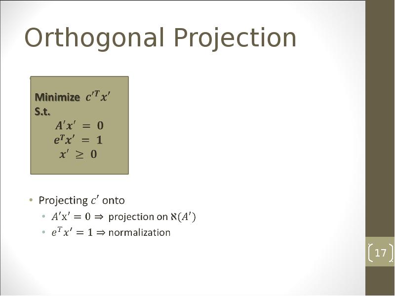 Orthogonal Projection Orthogonal Projection