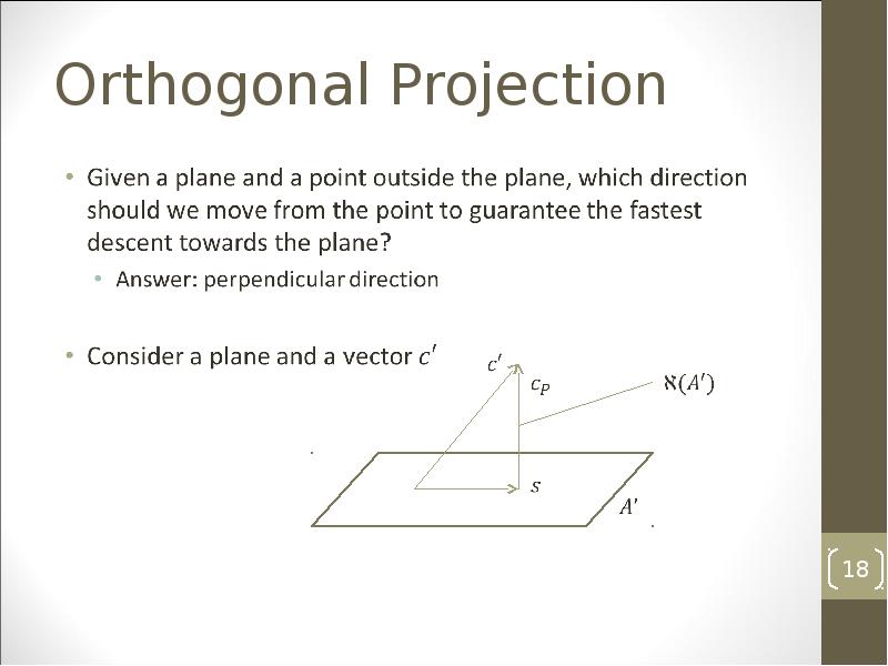 Orthogonal Projection Orthogonal Projection