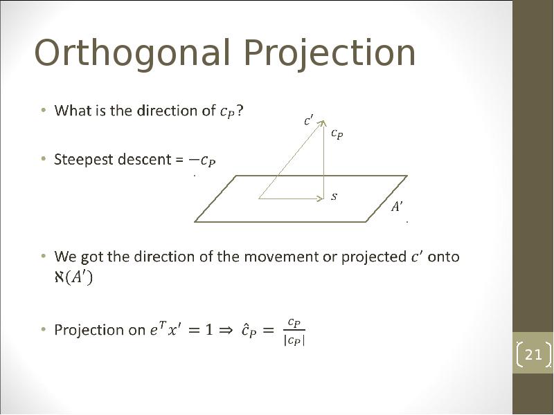 Orthogonal Projection Orthogonal Projection