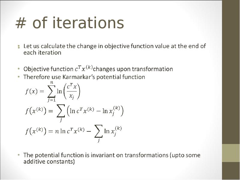 # of iterations # of iterations