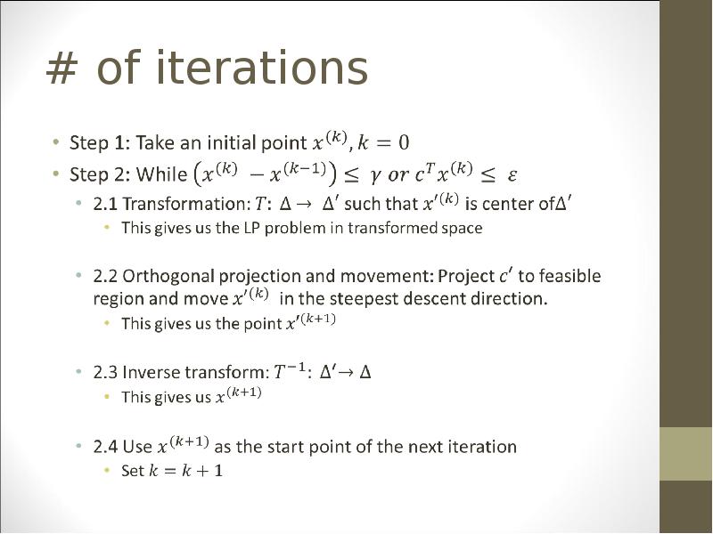 # of iterations # of iterations