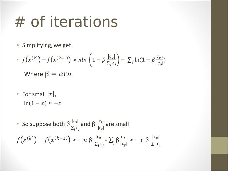 # of iterations # of iterations