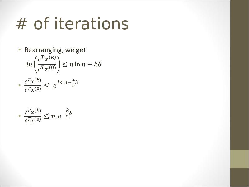 # of iterations # of iterations