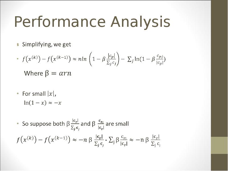 Performance Analysis Performance Analysis