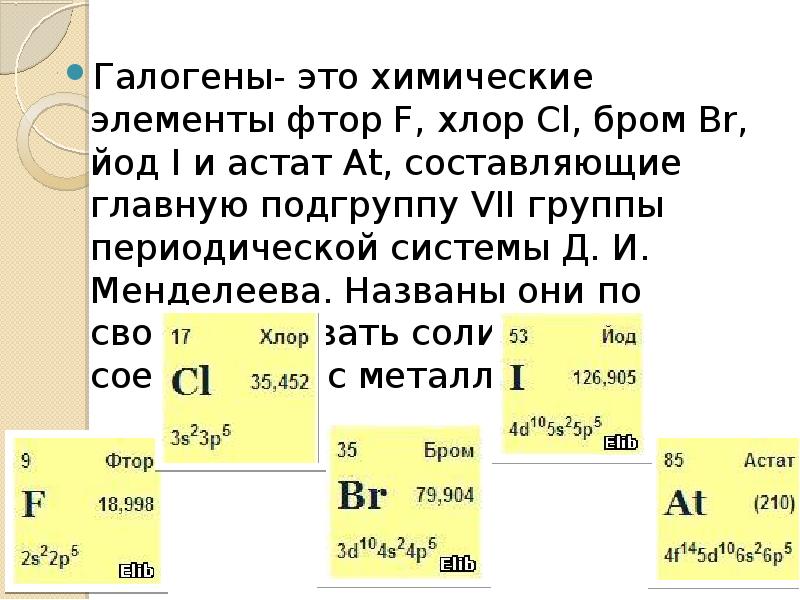 Фтор галоген свойства. Галогены фтор хлор бром йод Астат. Галогеновые химические элементы. Галогены это в химии. Галогены в таблице Менделеева.