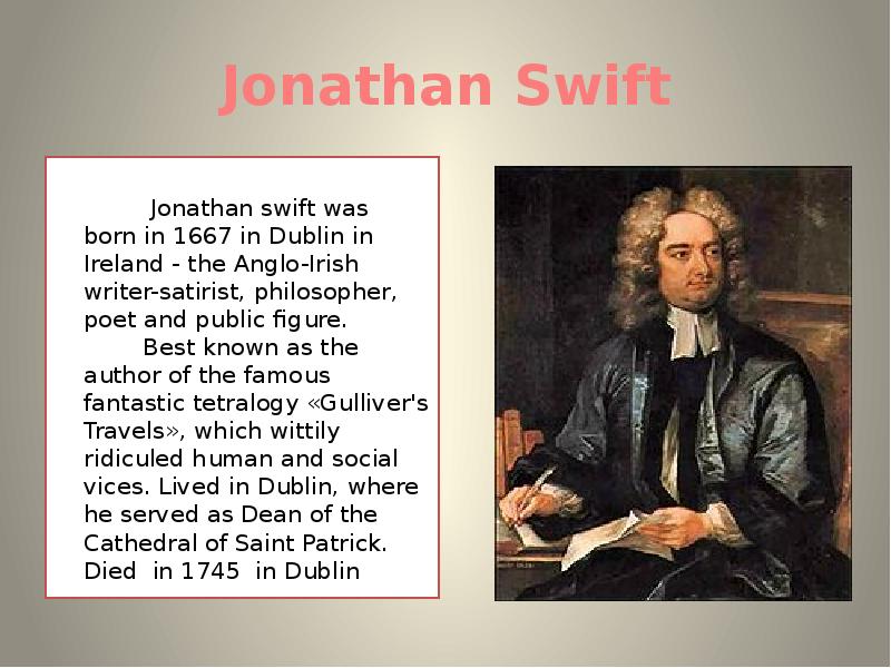 Jonathan swift презентация