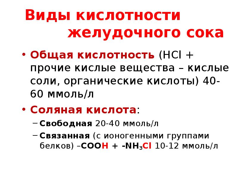 Виды кислотности