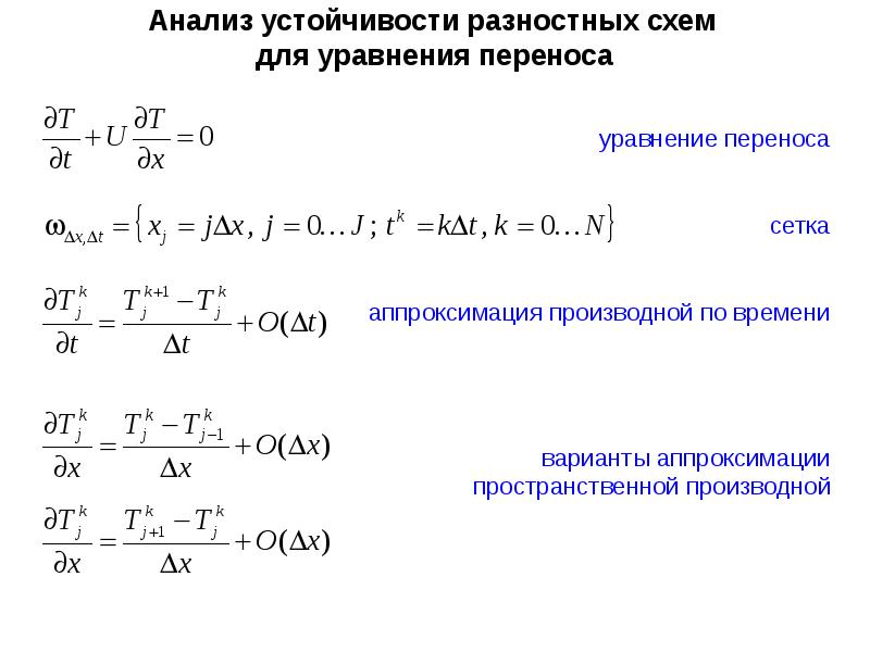 Разностные схемы для уравнений параболического типа