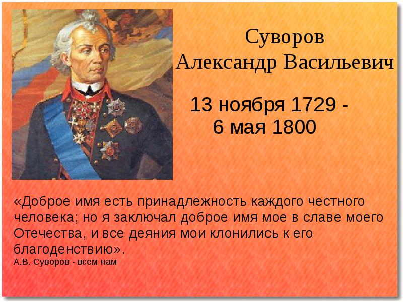 Суворов александр васильевич презентация