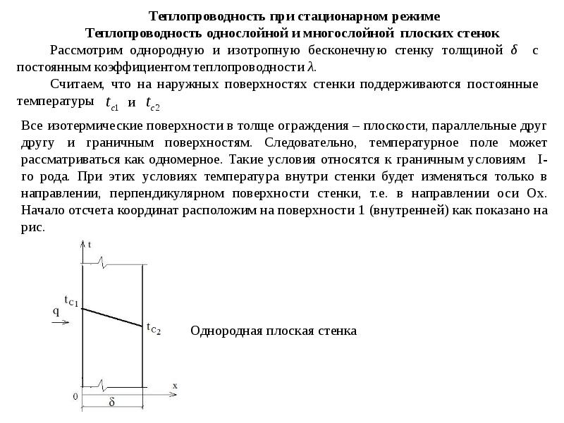 Теплопроводность стенки