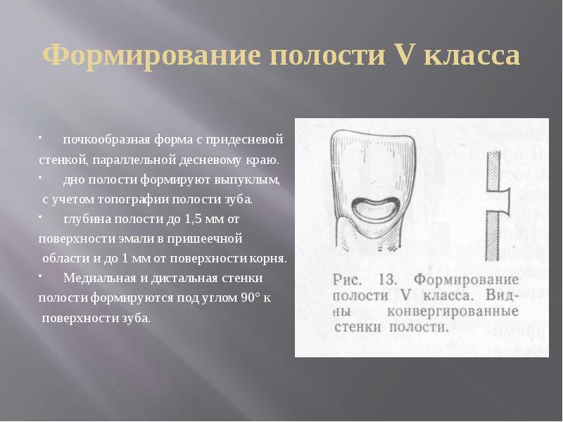 Форма кариозной полости