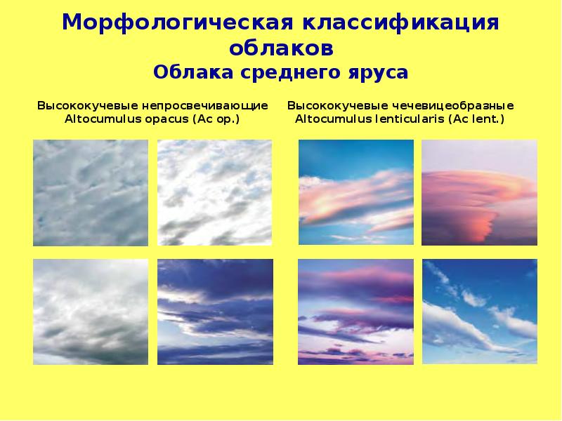 Облаков морфологический анализ