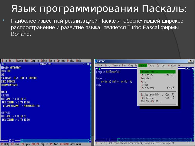 Реферат: Отладка программ пользователя в Tubro Pascal